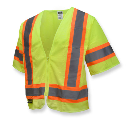 Radians SV22-3 - Economy Type R Class 3 Mesh Safety Vest with Two-Tone Trim - Hi-Vis Green