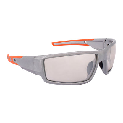 Crossfire CUMULUS - Premium Safety Eyewear - Aluminum Gray Frame - Amber Lens - Silver / I/O