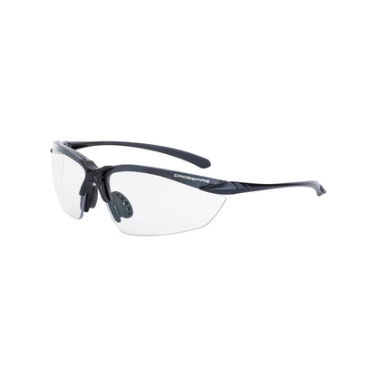 Crossfire SNIPER - Premium Safety Eyewear - Crystal Brown Frame - HD Brown Mirror Lens - Matte Black / Clear