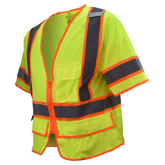 Radians SV2725-3 - SV2725 Type R Class 3 Self Extinguishing Multipurpose Mesh Surveyor Vest - Hi-Vis Green