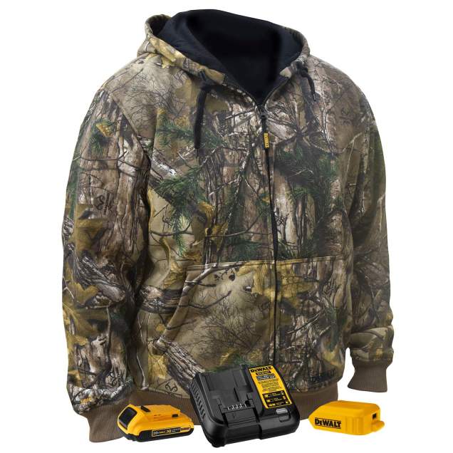 DEWALT Men's Heated REALTREE EDGE® Camouflage Hoodie Sweatshirt Kitted