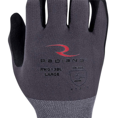 Radians RWG13B Nylon Shell with Micro Foam Nitrile Palm Dip