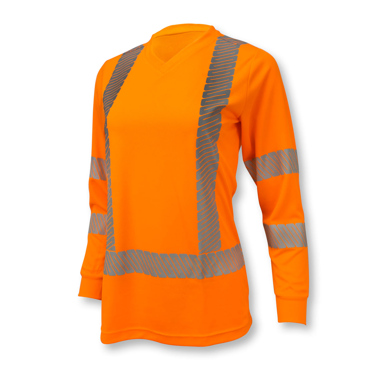 Radians ST21W-3 - ST21 Class 3 High Visibility Women's Long Sleeve T-Shirt with Max-Dri™ - Hi-Vis Orange