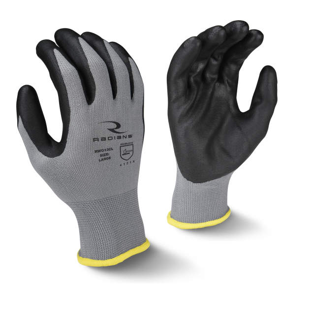Radians RWG13C Polyester Shell Foam Nitrile Gripper Glove
