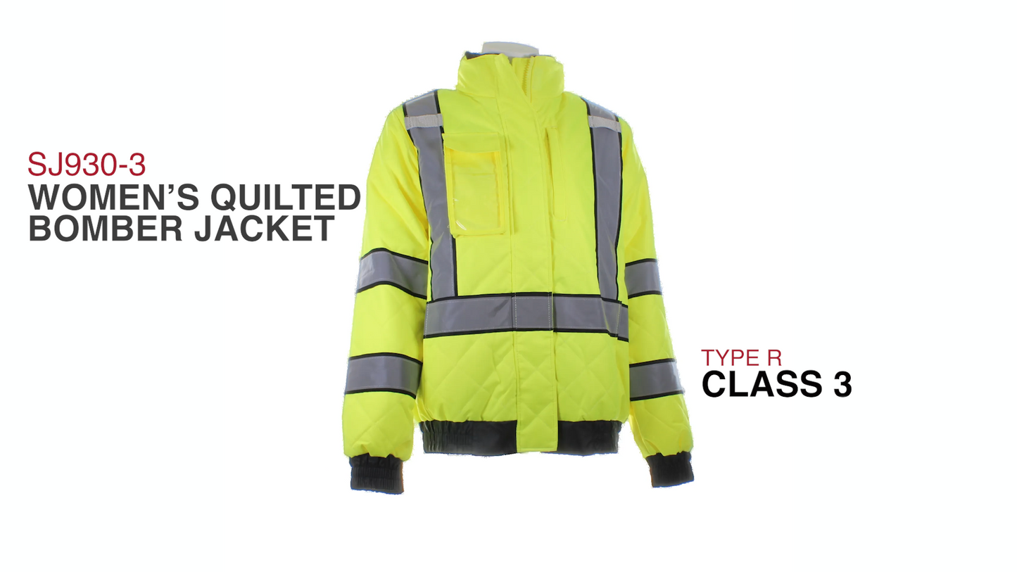 Radians SJ930-3 Women's Class 3 Quilted Bomber Jacket