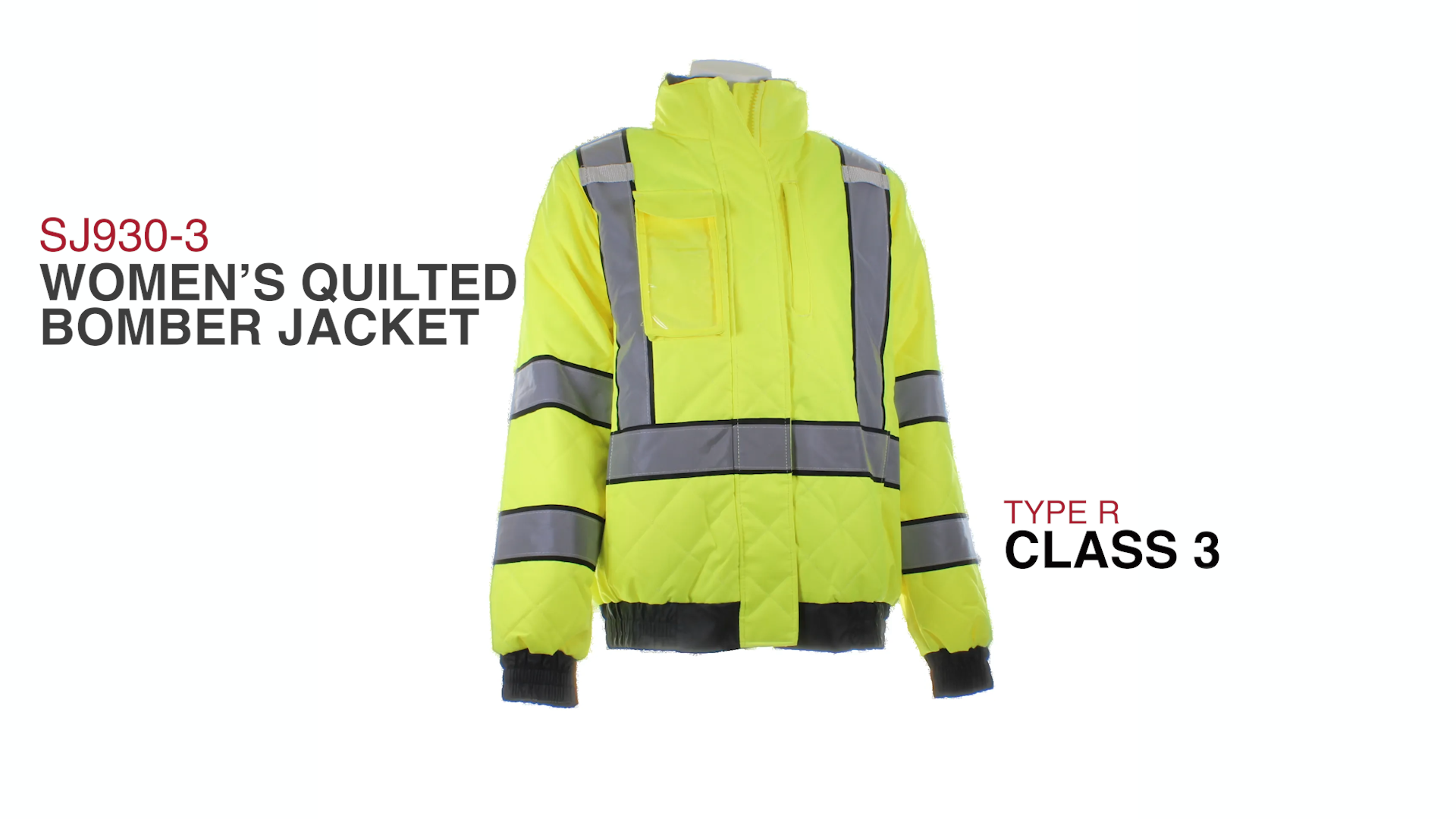 Radians SJ930-3 Women's Class 3 Quilted Bomber Jacket