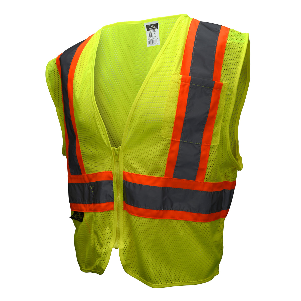 Radians SV22-2ZGM-S Hi-Vis Green SV22-2 Economy Type R Class 2 Safety Vest with Two-Tone Trim