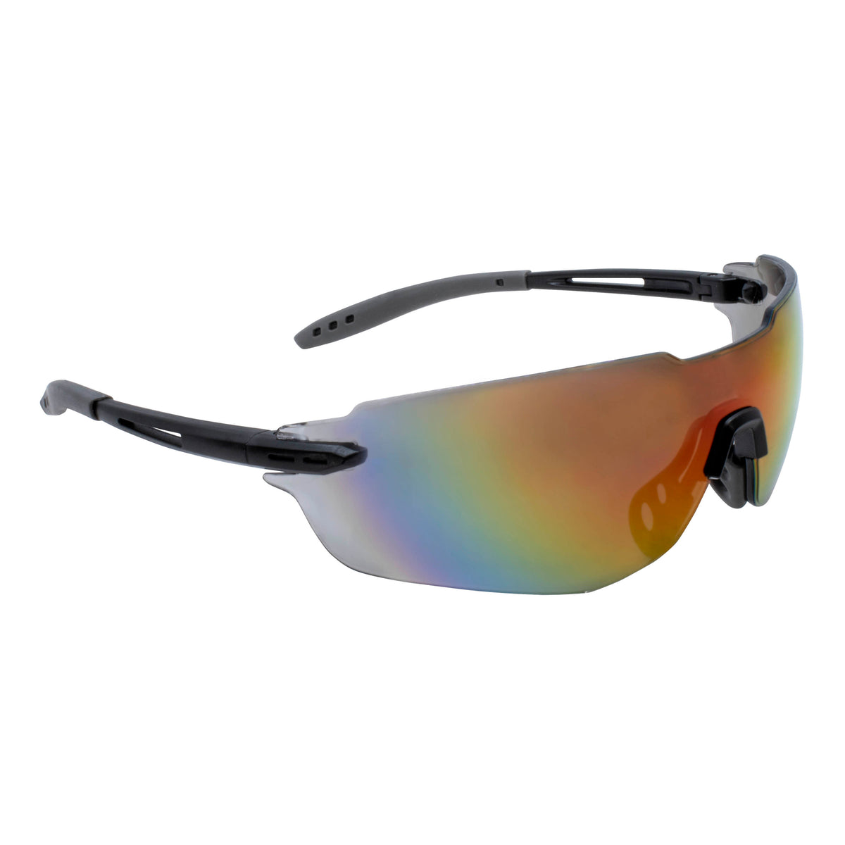 Radians APH1 - Aphelion™ Performance Safety Glass - Amber Lens - Black / Rainbow Mirror