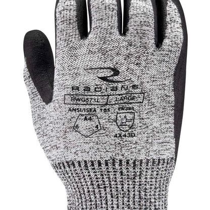 Radians RWG571 HPPE/Polyester Shell A4 Cut Level Foam Nitrile Palm Dip Gloves