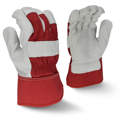 Radians RWG3700 - Premium Grain Goatskin Leather Glove - Gray / Red