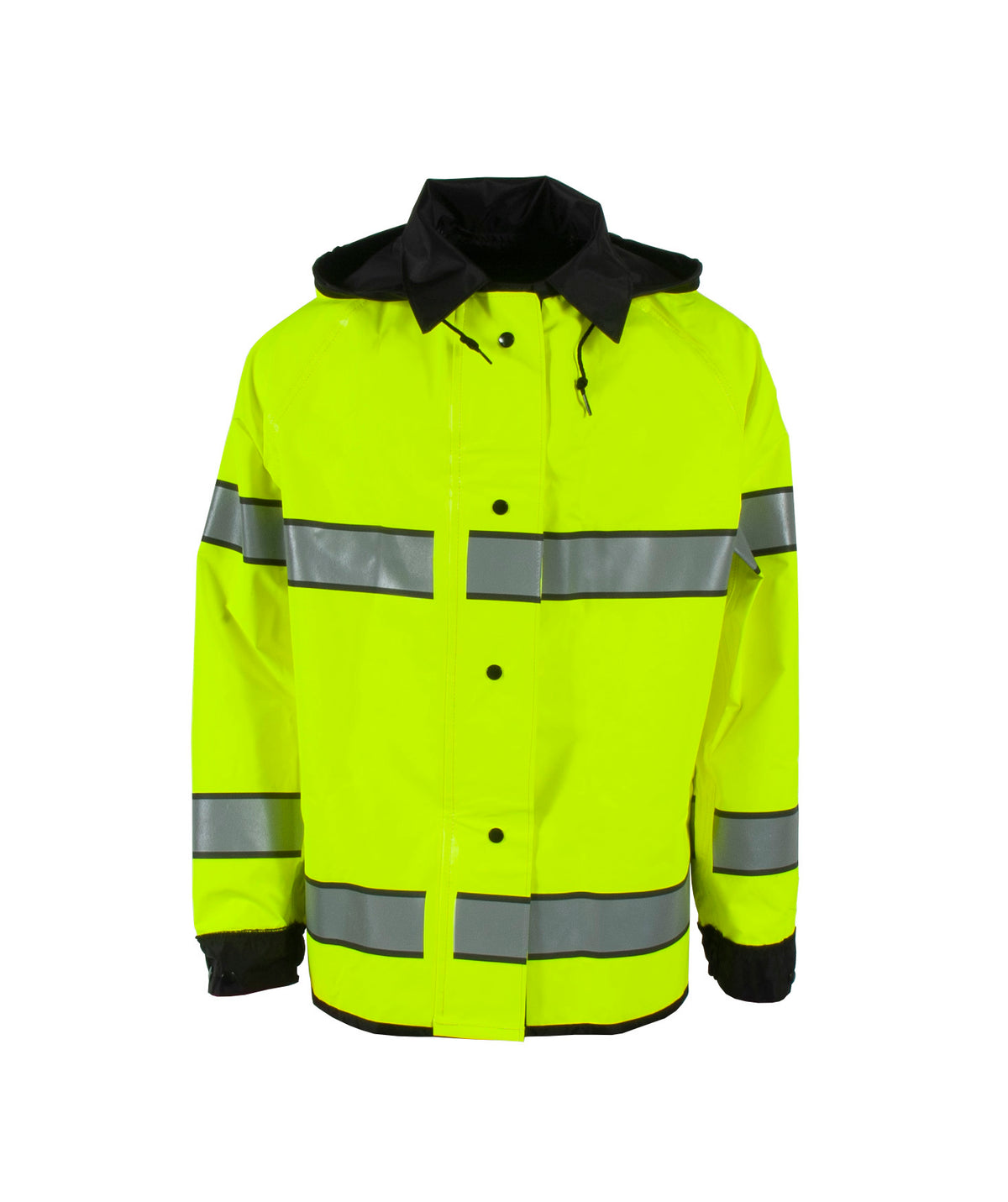 Neese 4703RJH3M - Safe Officer Reversible Rain Jacket with Reflective Taping - Hi-Vis Lime / Black