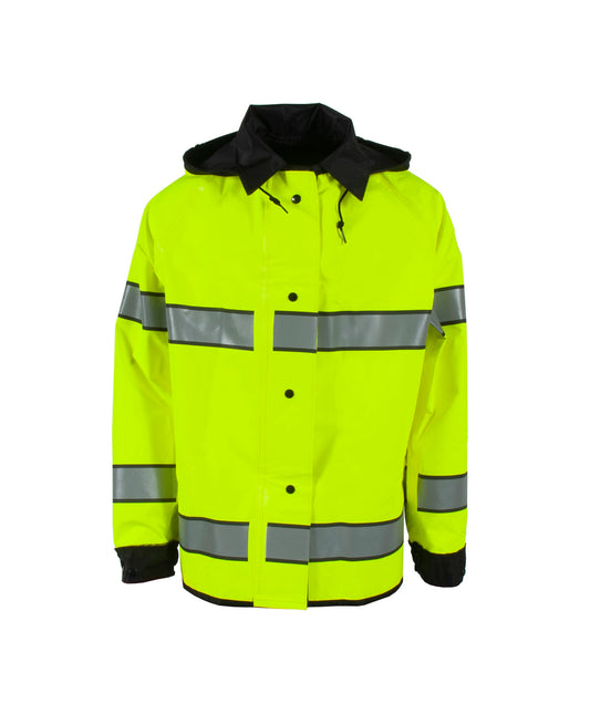 Neese 4703RJH3M - Safe Officer Reversible Rain Jacket with Reflective Taping - Hi-Vis Lime / Black