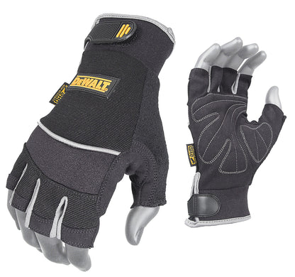 DEWALT DPG230 - Synthetic Leather Technician's Fingerless Glove - Black