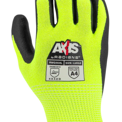 Radians RWG564 AXIS™ Cut Protection Level A4 High Visibility Work Glove