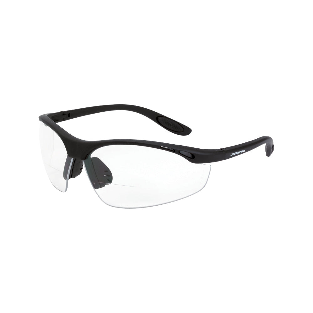 Crossfire TALON-MAG - Talon Magnifier Safety Eyewear - Matte Black Frame - Clear Lens - 1.5 Diopter - Matte Black / Clear