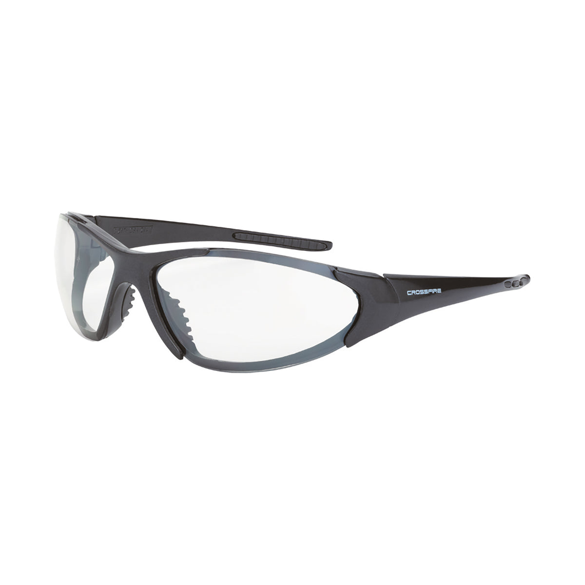 Crossfire CORE - Premium Safety Eyewear - Matte Black Frame - Smoke Lens - Shiny Pearl Gray / Clear AF