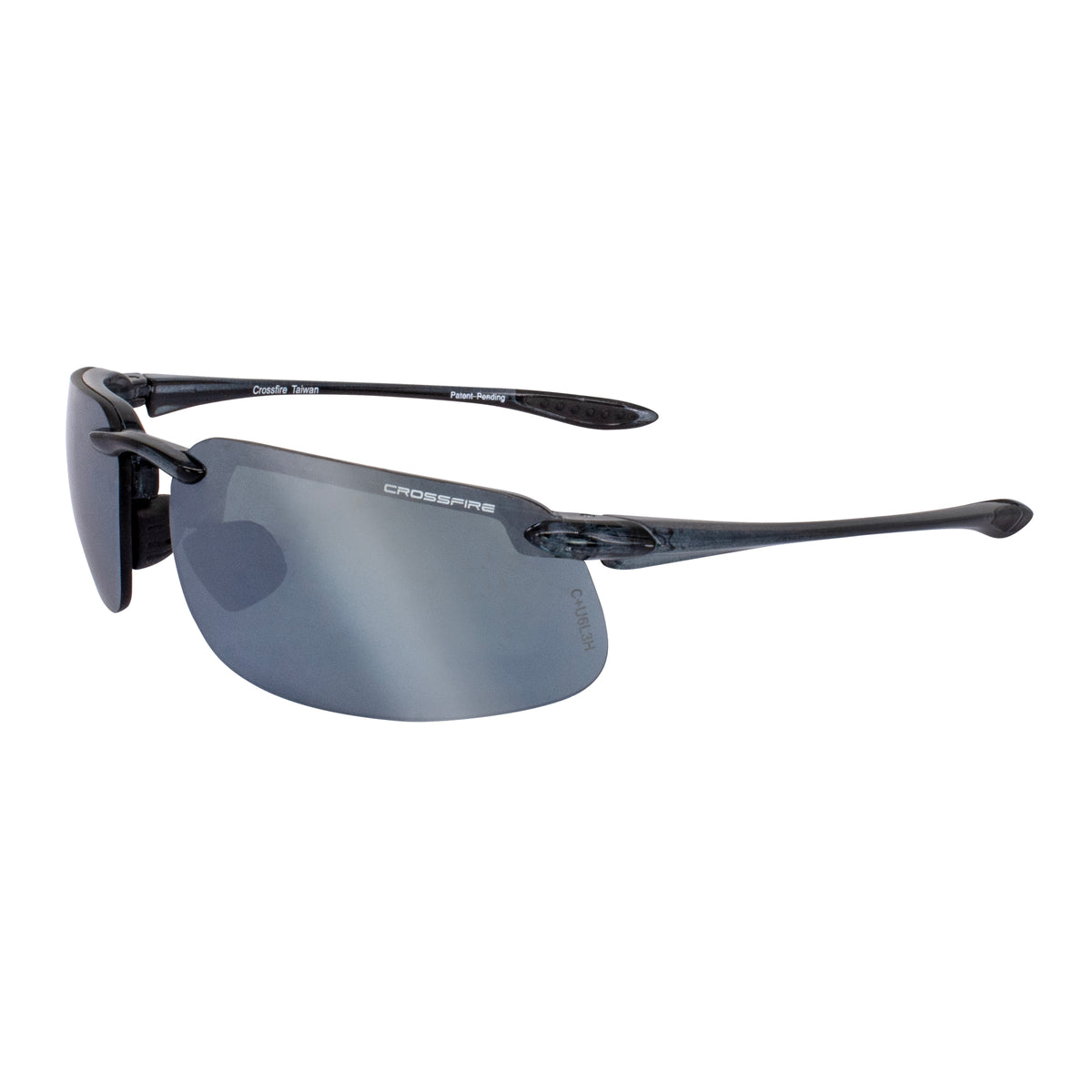 Crossfire ES4 - Premium Safety Eyewear - Crystal Black Frame - Polarized Silver Mirror Lens - additional view