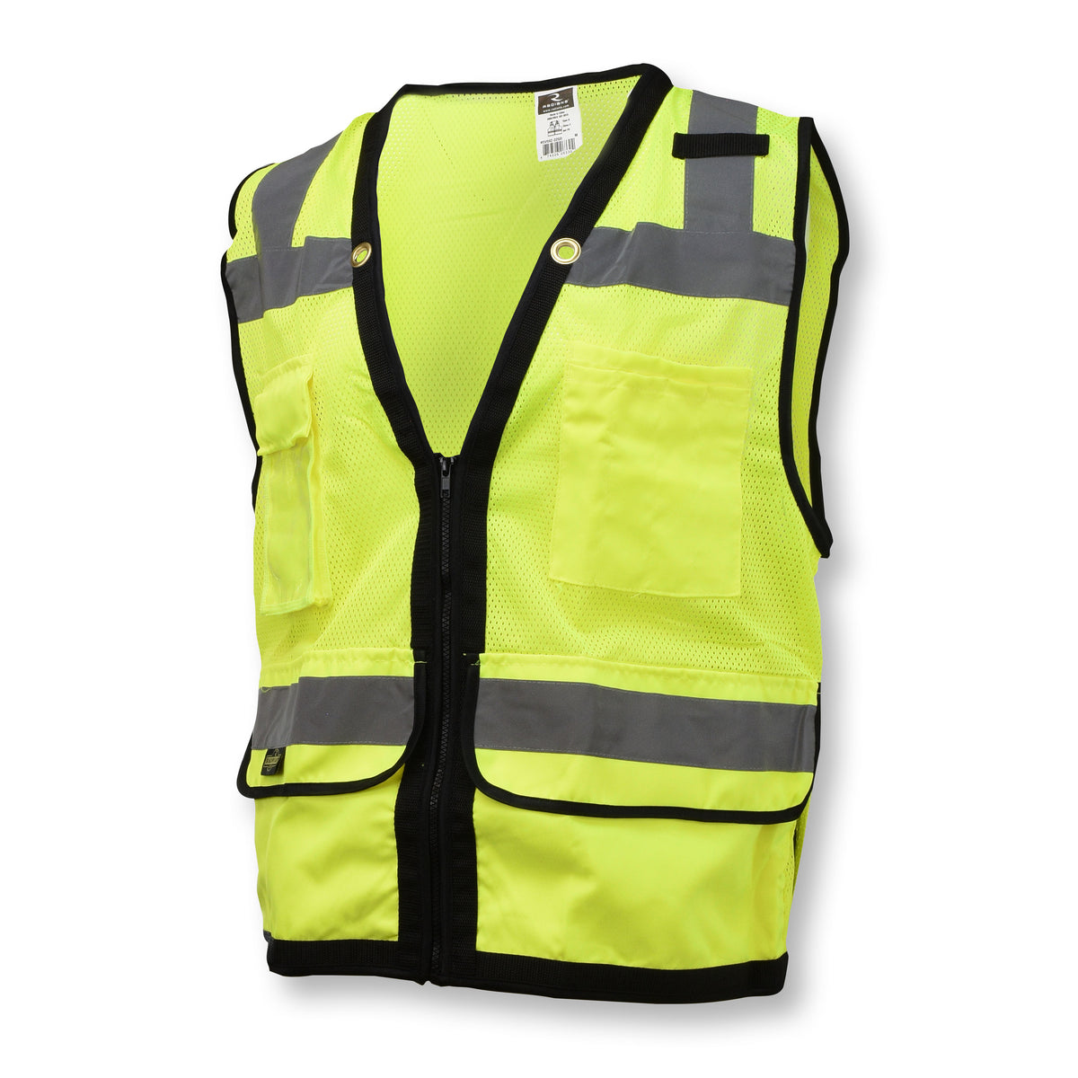 Radians SV59Z - Type R Class 2 Heavy Duty Mesh/Solid Surveyor Safety Vest - Hi-Vis Green