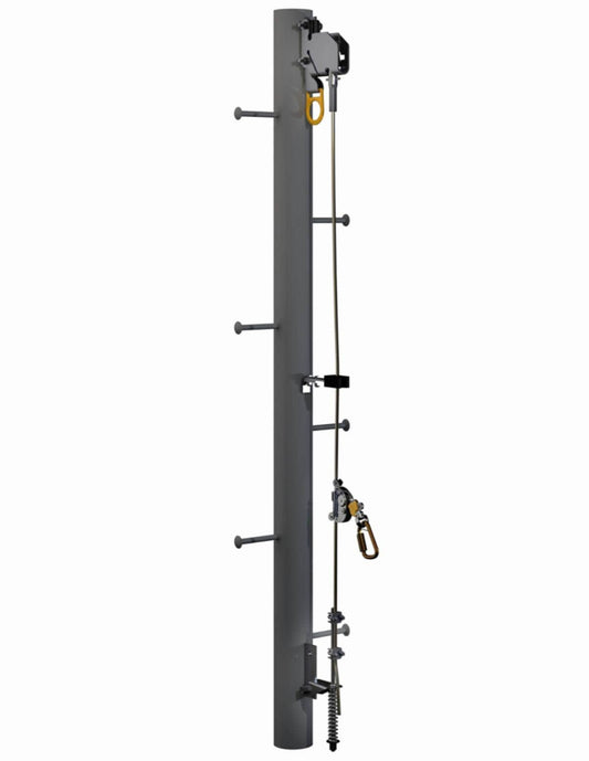 3M™ DBI-SALA® Lad-Saf™ Cable Vertical Safety System Bracketry For Monopole 6116638, 4 User, Stainless Steel