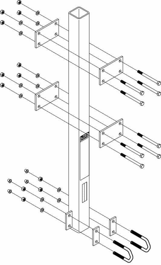 3M™ DBI-SALA® Lad-Saf™ Bottom Bracket For Ladder Mast/Ladder Anchor Post 6116027, Galvanized Steel