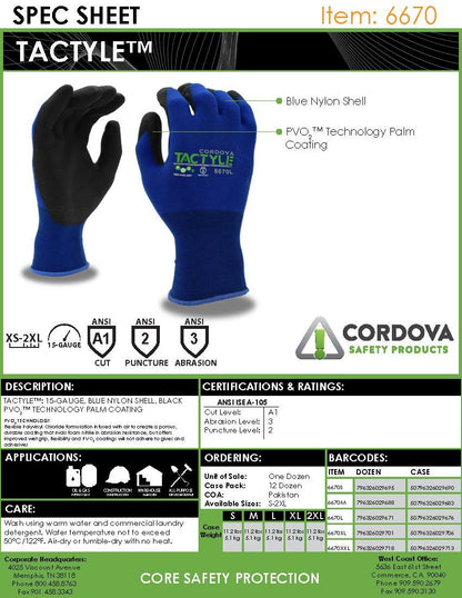 Cordova Tactyle™: 15-gauge, Blue Nylon Shell #6670 - 6670XS image 4