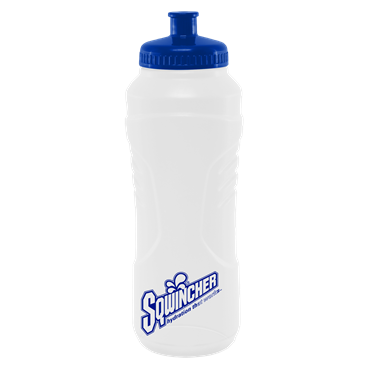 Sqwincher 21 oz white bike bottle with pull-top lid