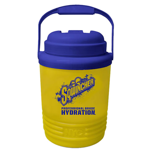 Sqwincher 2 gallon blue and yellow insulated cooler