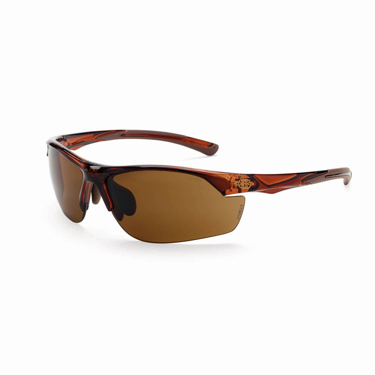 Crossfire AR3 - Premium Safety Eyewear - Crystal Black Frame - Super Dark Smoke Lens - Crystal Brown / Super Dark Brown