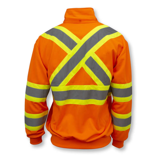 Radians SW01X-2 High Neck Zip Front X-Back Hooded Sweatshirt