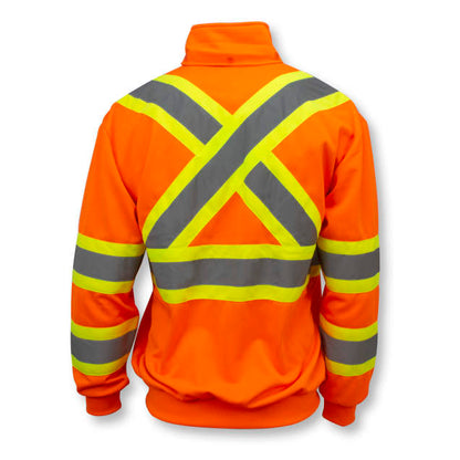 Radians SW01X-2 High Neck Zip Front X-Back Hooded Sweatshirt