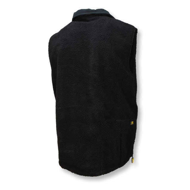 DEWALT Men's Heated Reversible Fleece Vest Kitted Black