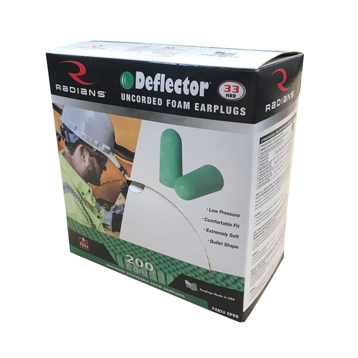 Radians FP90 - Deflector® 33 Disposable Foam Uncorded Earplugs - additional view