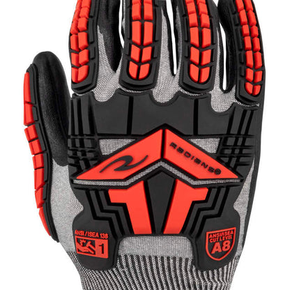 Radians RWG581 Cut Level A8 Foam Nitrile Coated Glove with TPR Impact Protection