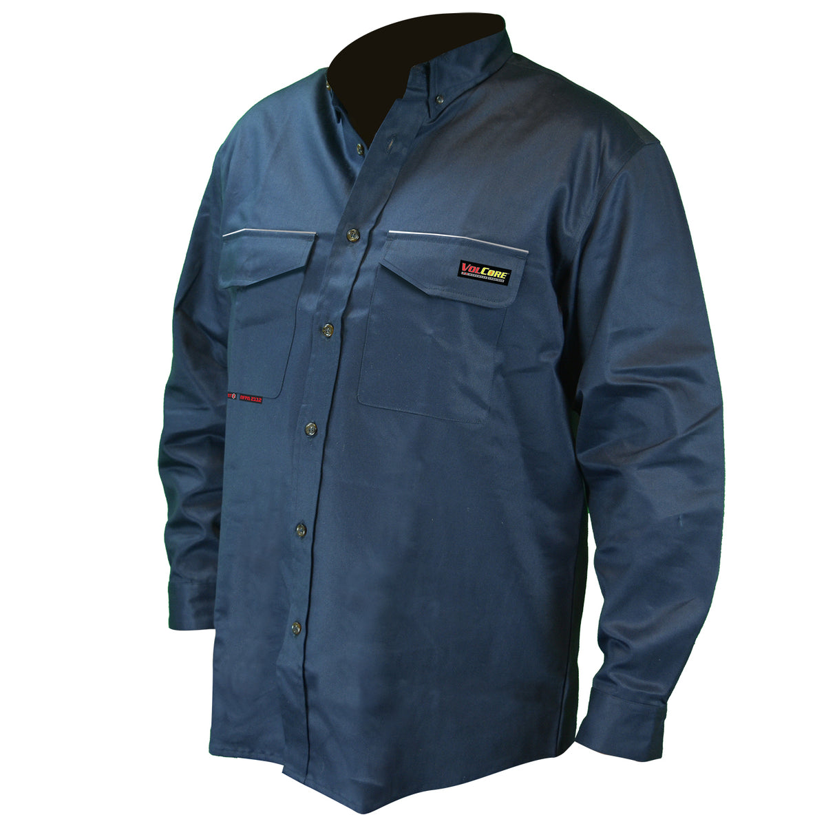 Radians FRS-001 - VolCore® Long Sleeve Button Down FR Shirt - Khaki - Navy