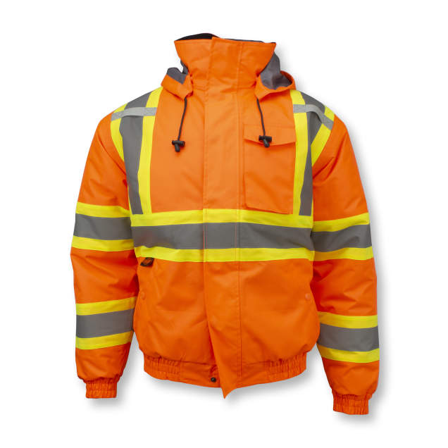 Radians SJ11QX-3 Class 3 X-Back Quilted Bomber Jacket with Hood