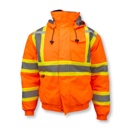 Radians SJ11QX-3 Class 3 X-Back Quilted Bomber Jacket with Hood