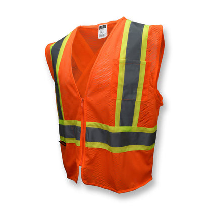 Radians SV22X-2ZOM-M Hi-Vis Orange SV22X Economy Mesh X-Back Type R Class 2 Safety Vest with Two-Tone Trim