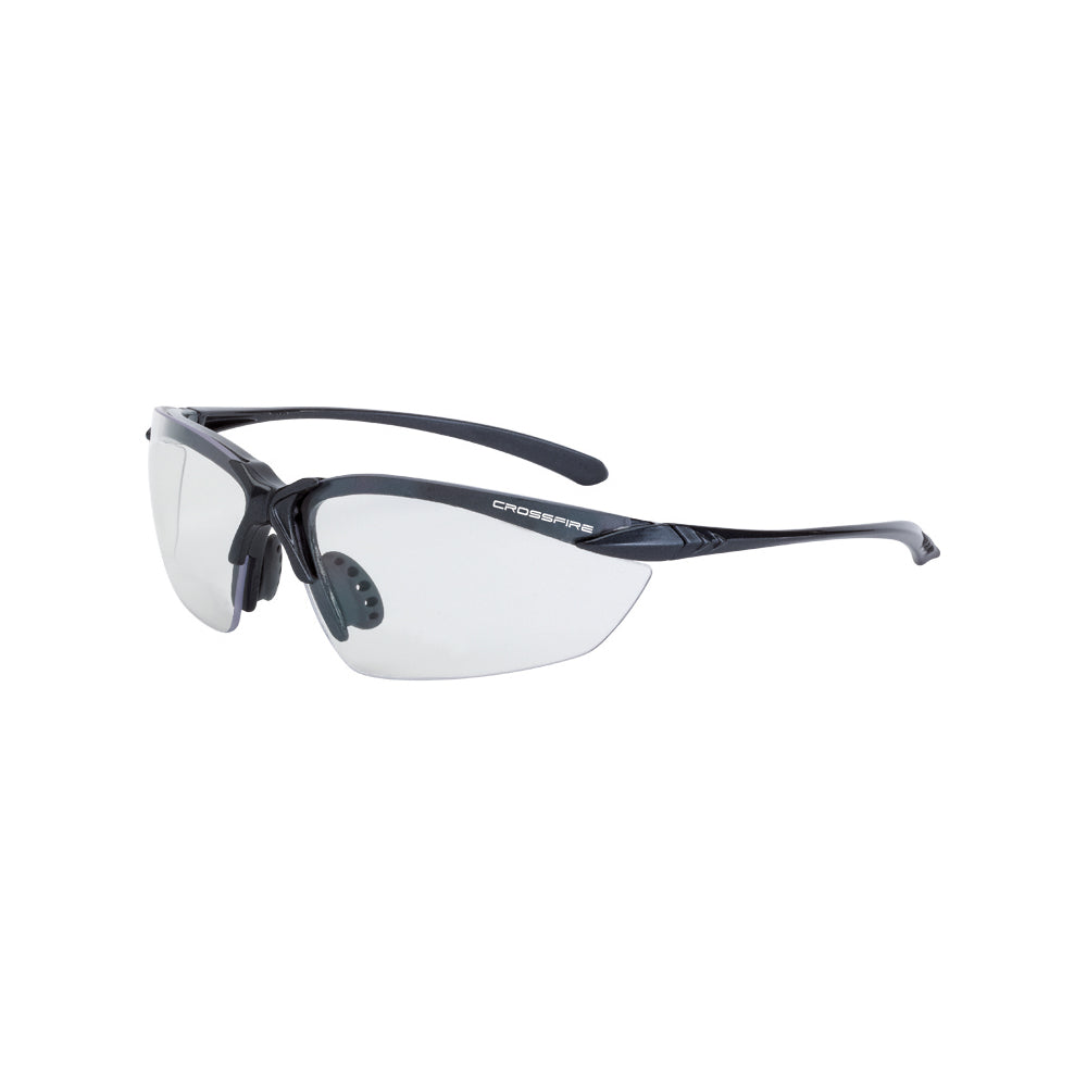 Crossfire SNIPER - Premium Safety Eyewear - Crystal Brown Frame - HD Brown Mirror Lens - Shiny Pearl Gray / I/O
