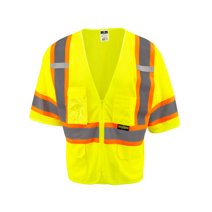 Radians SV232-3 - Two Tone Surveyor Type R Class 3 Mesh Safety Vest with Dual Side Zippers - additional view