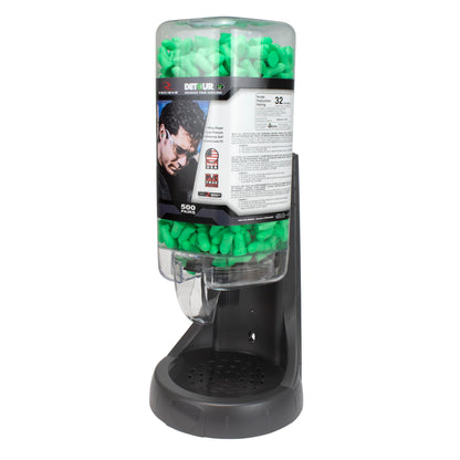 Radians FPD-500L30 - Refillable Dispenser with Detour® 32 Earplugs - 500 Pair - Green