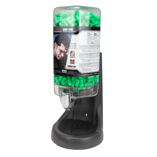 Radians FPD-500L30 - Refillable Dispenser with Detour® 32 Earplugs - 500 Pair - Green