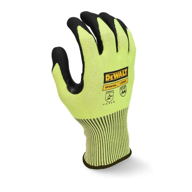 DEWALT DPG855 Hi-Vis Foam Nitrile A4 Cut Glove