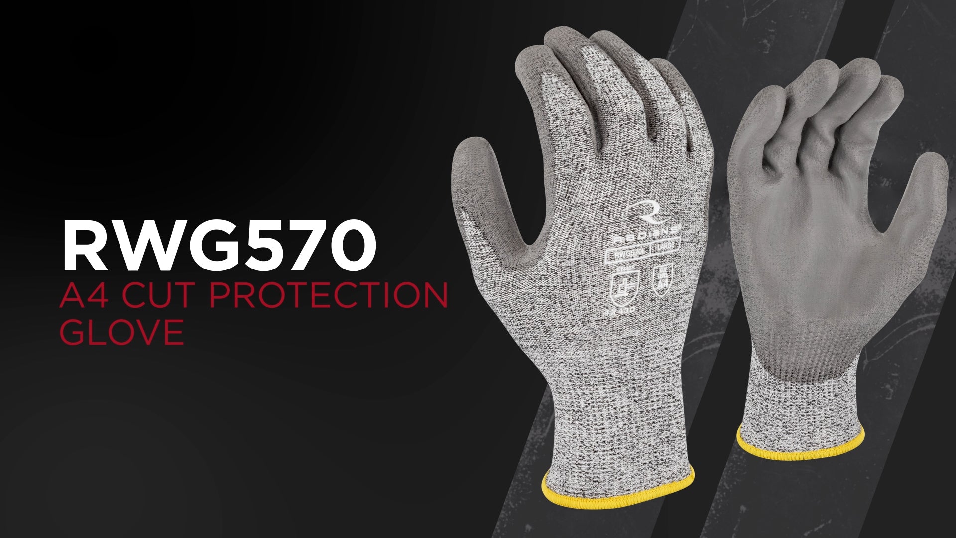 Radians RWG570 HPPE/Polyester Shell A4 Cut Level Polyurethane Coated Glove
