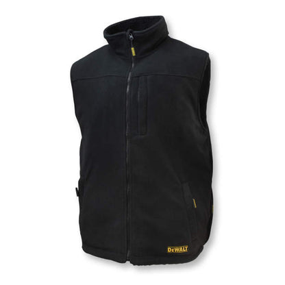 DEWALT Men's Heated Reversible Fleece Vest Kitted Black