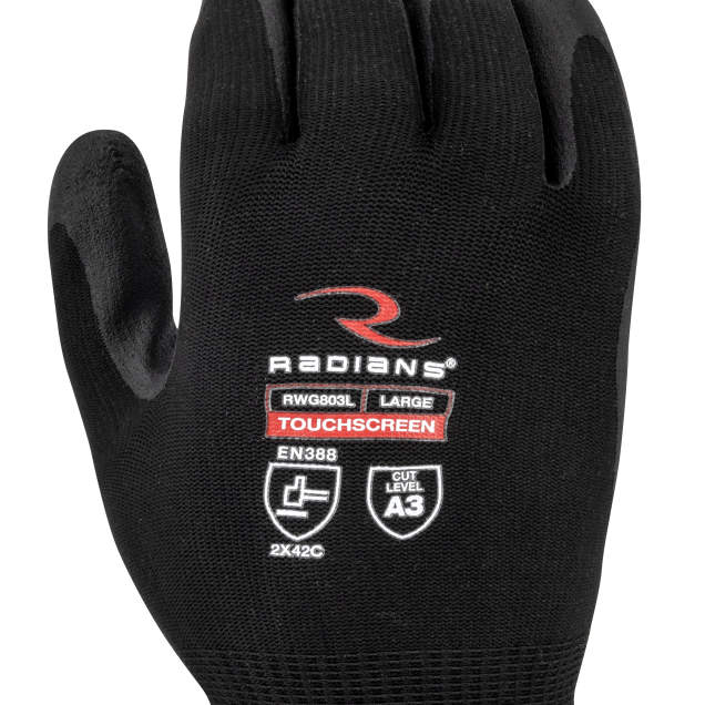 Radians RWG803 Cut Level A3 Foam PVC Palm Coated Glove