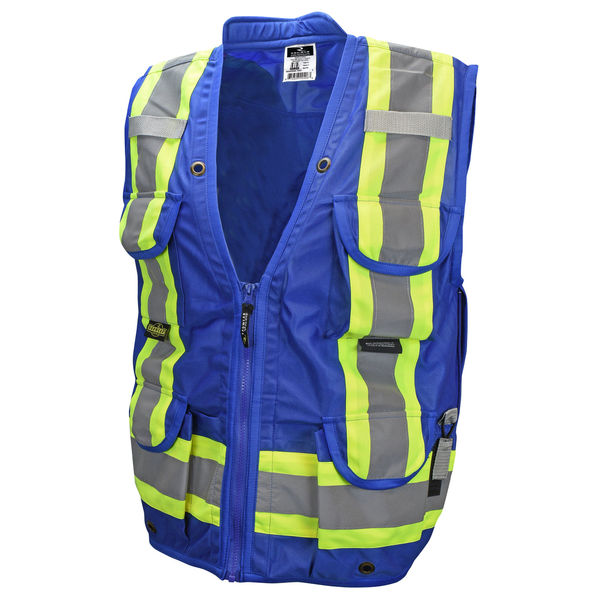 Radians SV030X-1 - Heavy Duty 10-Pocket Cruiser Vest with Back Pouch X-Back - Royal Blue