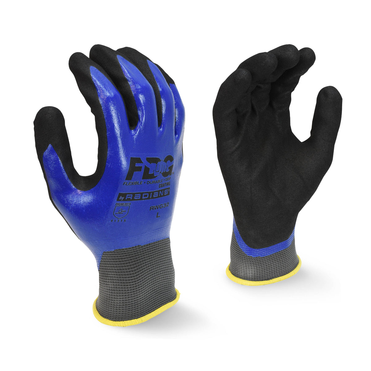 Radians RWG32 - FDG Coating Full Dipped Waterproof Nitrile Work Glove - Blue