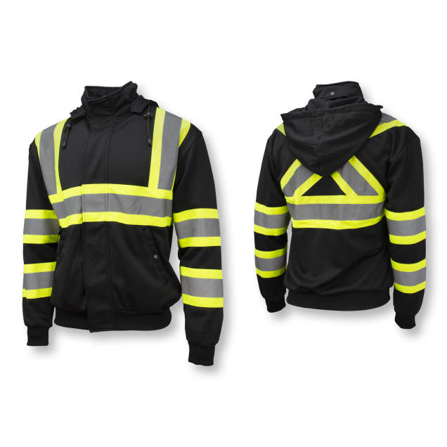 Radians SW01X-1 High Neck Zip Front X-Back Hooded Sweatshirt