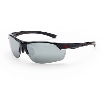 Crossfire AR3 - Premium Safety Eyewear - Crystal Black Frame - Super Dark Smoke Lens - Shiny Black / Silver Mirror