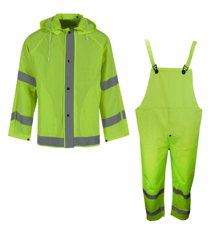 Neese 1820S - Econo-Viz 3-Piece Rain Suit with Reflective Tape - Hi-Vis Lime